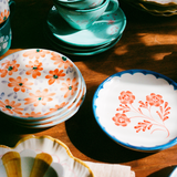 Orange Flower Ceramic Plate 