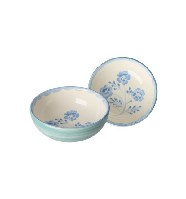 Saladier Fleurs bleus en céramique