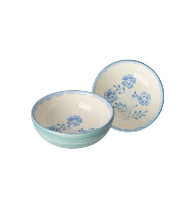 Saladier Fleurs bleus en céramique