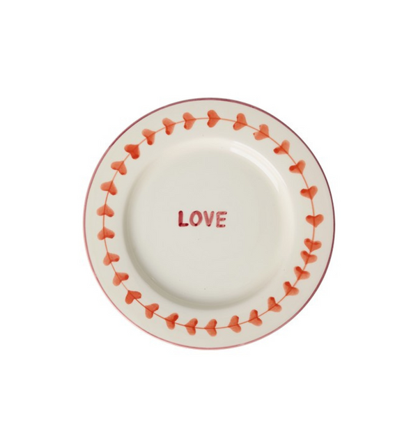 Assiette plate Love en céramique