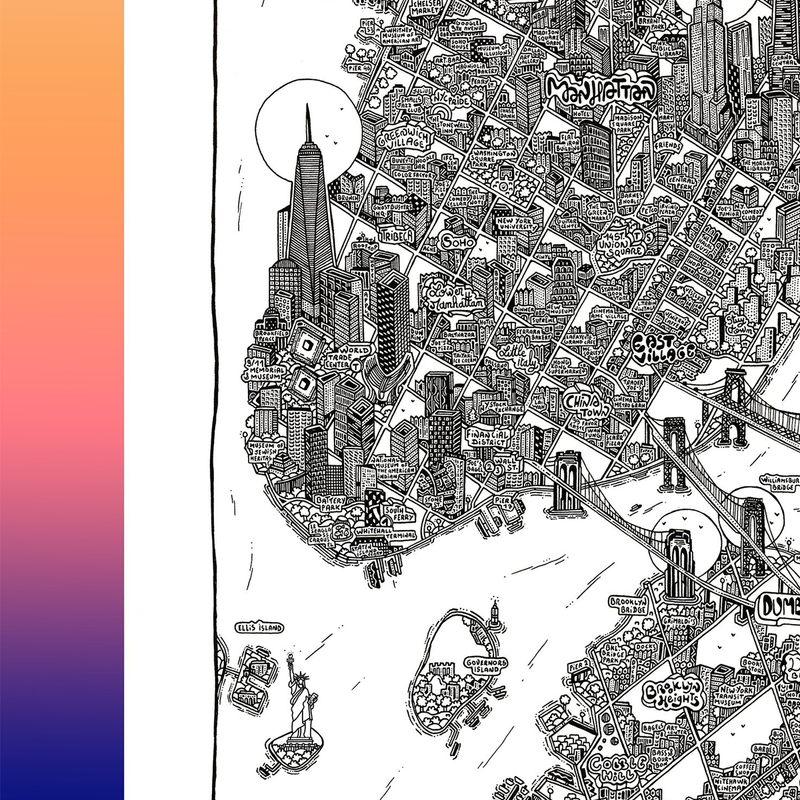 New York Map Poster