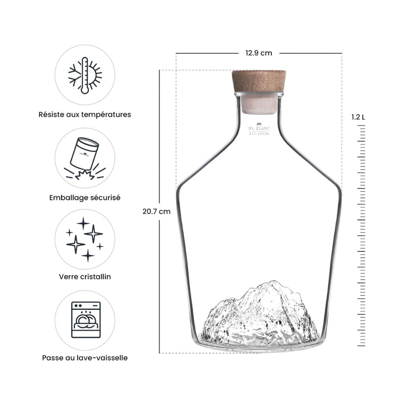 Carafe à spiritueux Topographique Mont Blanc