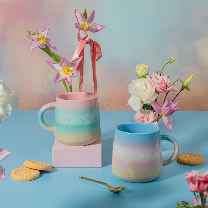 Pastel Ombre Pink/Green Mug