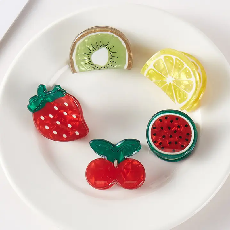 Set de 5 mini pinces fruits assortis