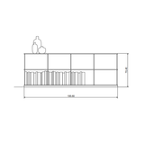 Bibliothèque Krossing L200 x H70 x P25 - Matt White | Fleux | 5