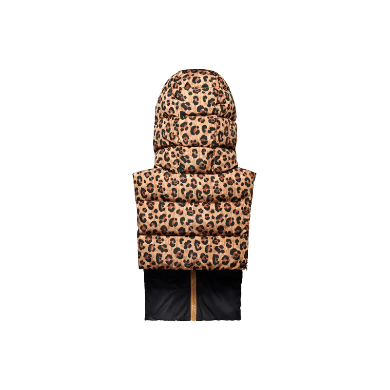 Doudoune Capuche - Léopard réversible Noir