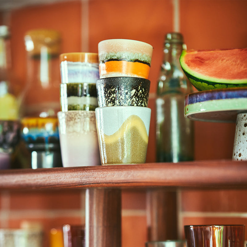Set of 6 70's Elements ceramic mugs