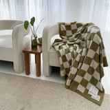 Plaid Recyclé Teddy - Carreaux Khaki | Fleux | 6
