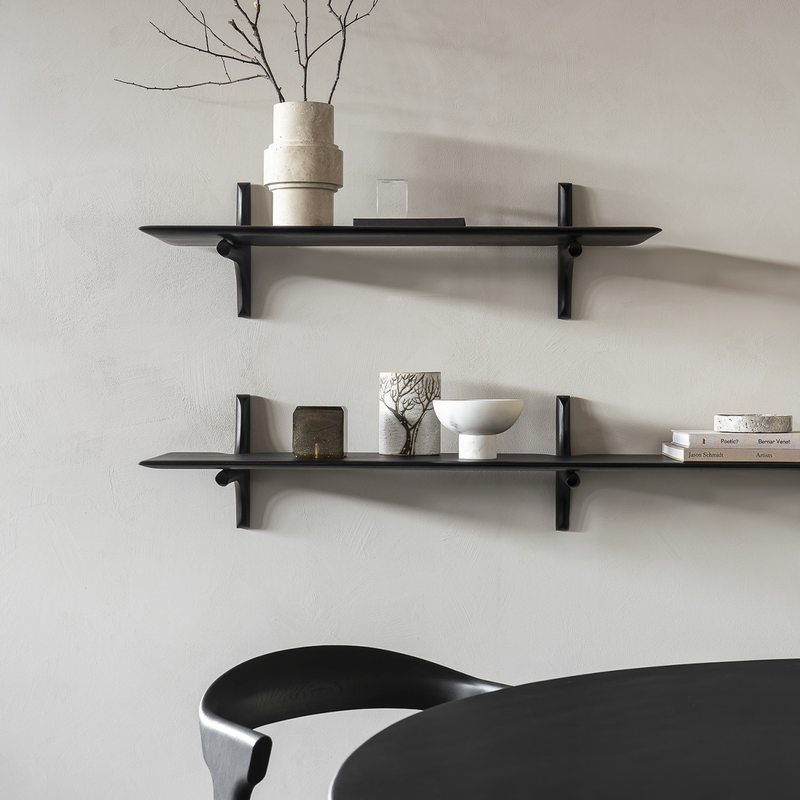 PI Wall Shelf in Dark Brown Mahogany - 1 shelf