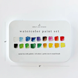 Lot de 18 couleurs de peinture aquarelle avec pinceau | Fleux | 11