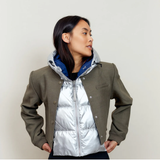 Doudoune Capuche - argentée réversible bleu marine | Fleux | 8