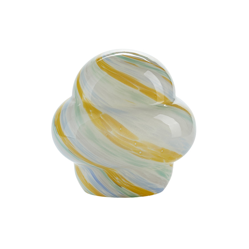 Lampe de table rayée en verre - Ø 21 cm - Multicolore