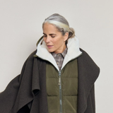 Doudoune Capuche - Kaki et écru effet mouton | Fleux | 11
