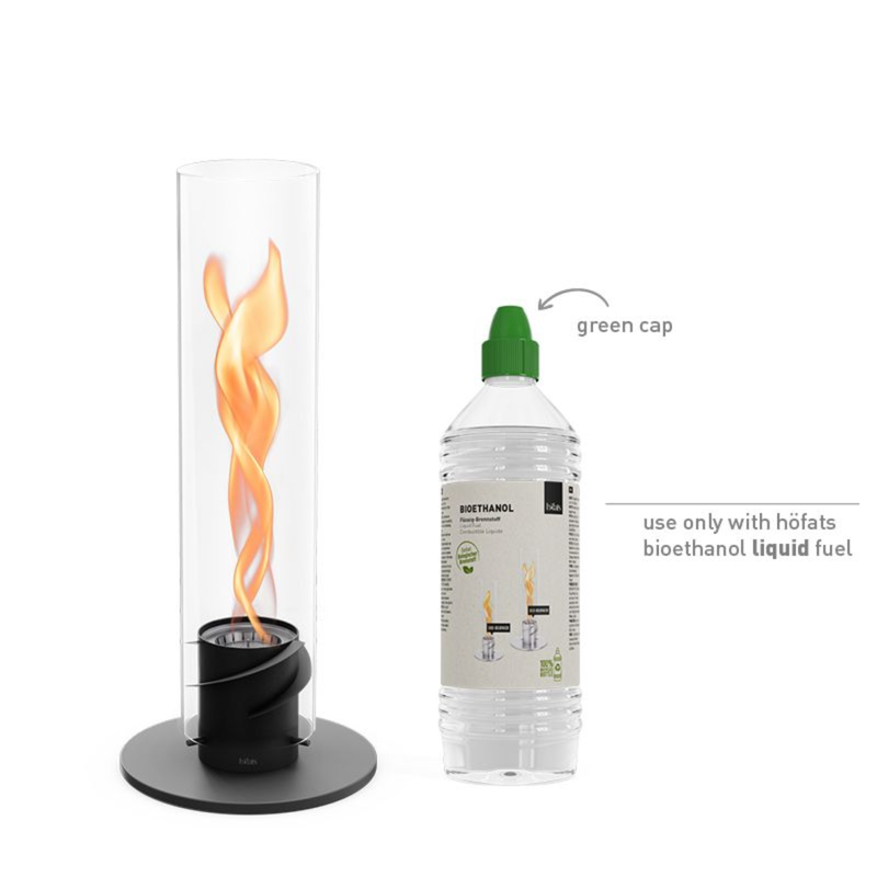 Cheminée / Feu de table Spin 900 - 19 cm Ø 9 cm x 40,5cm - Noir