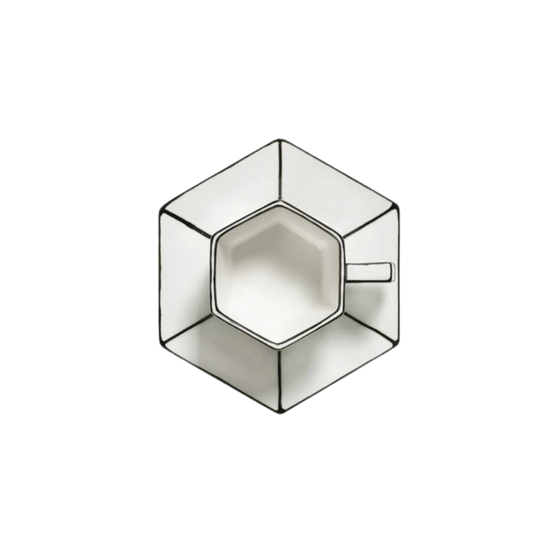 Tasse Espresso & Sous-coupe black carte blanche