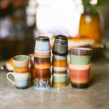 Set of 4 70's Retro Mugs