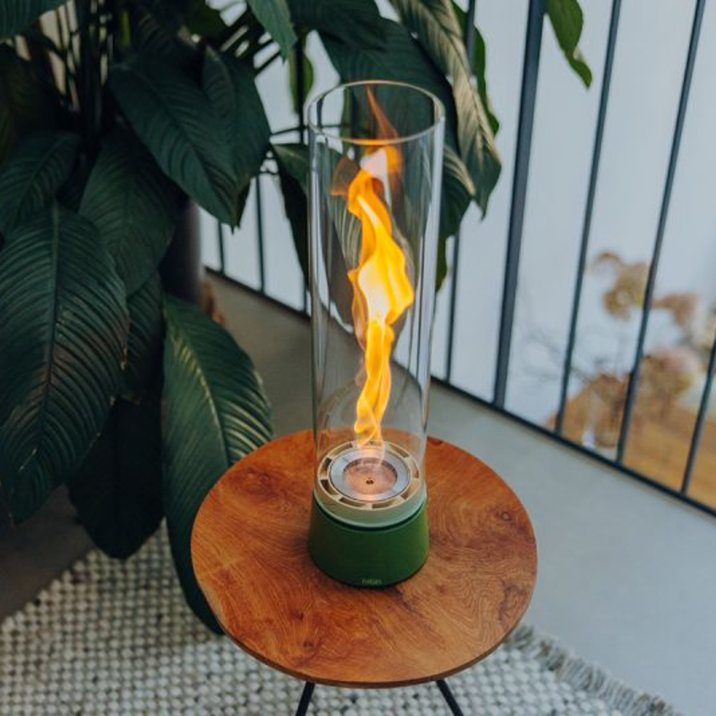 Cheminée / Feu de table Spin Air 900 - Ø 10.6 x 40.5 cm - Émail Vert