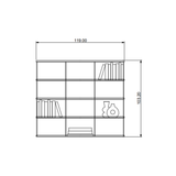Étagère Krossing L120 x H100 x P15 - Aluminium | Fleux | 5