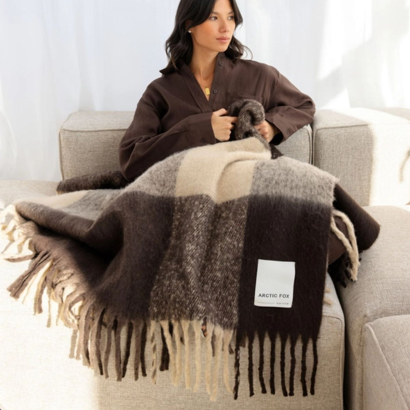 Plaid Recyclé Reykjavik - Dark Earth Brown | Fleux
