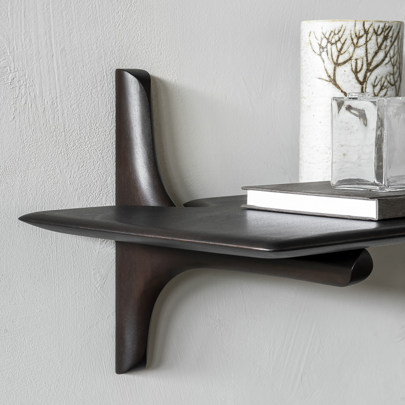 PI Wall Shelf in Dark Brown Mahogany - 1 shelf