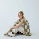 Plaid Recyclé Teddy - Carreaux Khaki | Fleux | 7