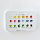 Lot de 18 couleurs de peinture aquarelle avec pinceau | Fleux | 12