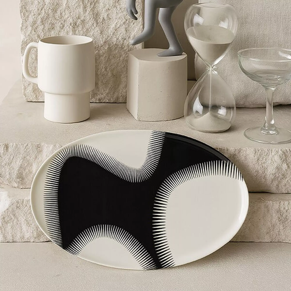 Plateau ovale Geometrica - Wave
