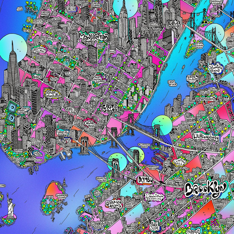 New York Map Poster
