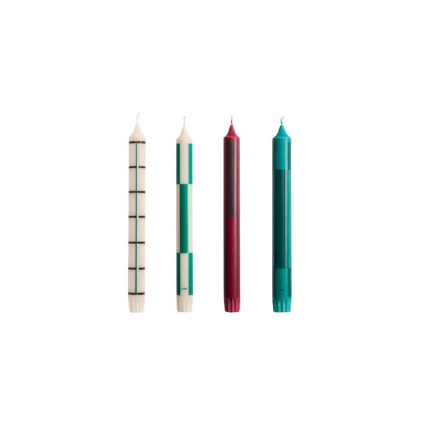 Set de 4 Bougies - Pattern reds and bordeaux