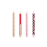 Set de 4 Bougies - Pattern reds and bordeaux | Fleux | 4