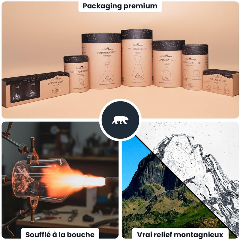 Carafe à spiritueux Topographique Mont Blanc