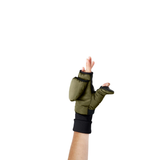 Moufles convertibles mitaines Kaki | Fleux | 10