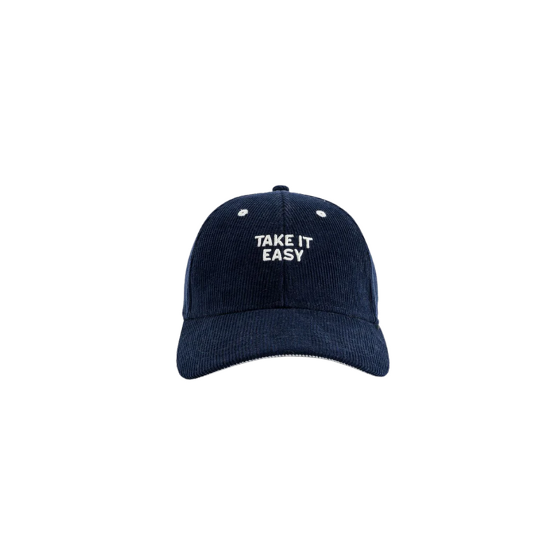 Casquette Velours Take it easy Bleu