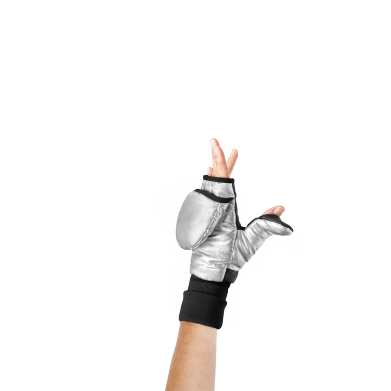 Moufles convertibles mitaines Argent