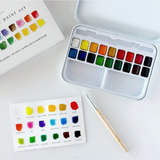 Lot de 18 couleurs de peinture aquarelle avec pinceau | Fleux | 13