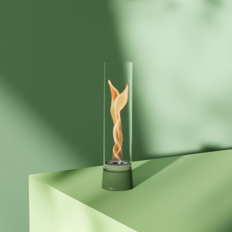 Cheminée / Feu de table Spin Air 900 - Ø 10.6 x 40.5 cm - Émail Vert