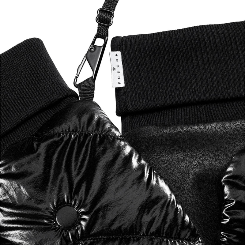 Moufles convertibles mitaines noir vinyle