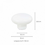 Lampe Ovalie - Verre Blanc | Fleux | 11