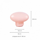 Lampe Ovalie - Verre Rose | Fleux | 9