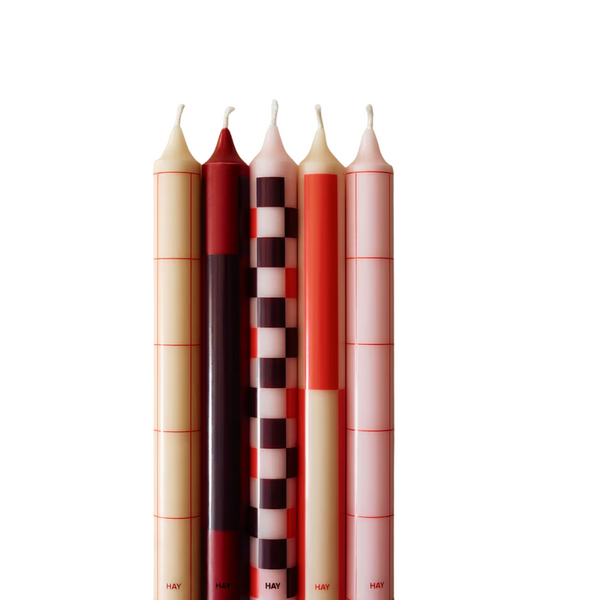 Set de 4 Bougies - Pattern reds and bordeaux