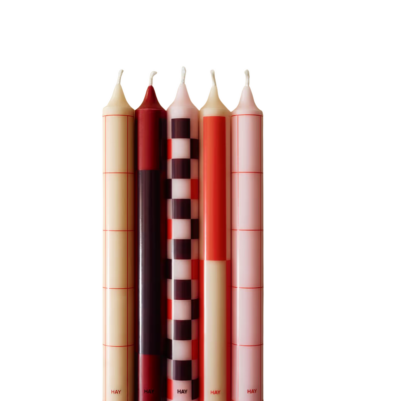 Set de 4 Bougies - Pattern reds and bordeaux