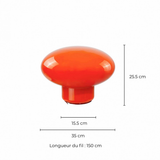 Lampe Ovalie - Verre Orange | Fleux | 11