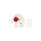 Peluche Cream Bunny with Rose | Fleux | 11