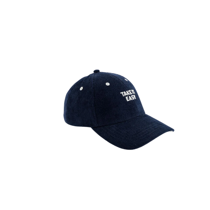 Casquette Velours Take it easy Bleu