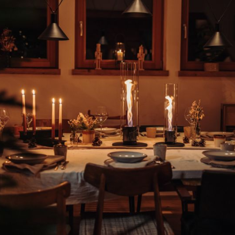 Cheminée / Feu de table Spin 900 - 19 cm Ø 9 cm x 40,5cm - Noir