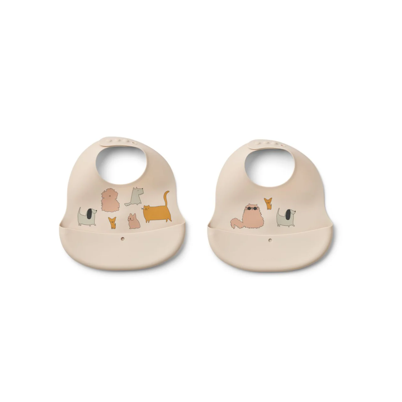 Set de 2 bavoirs Ember - Cats and dogs/Sandy