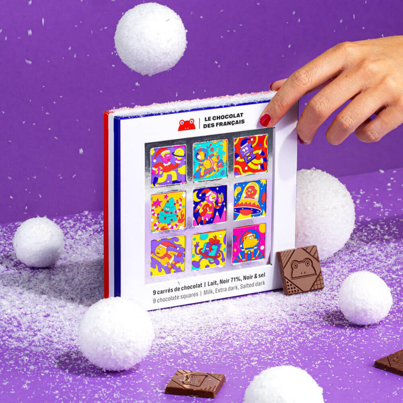 Coffret de 9 Carrés de Chocolat Noël 2025