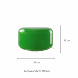 Lampe Livo Metal Chrome & Verre - Vert | Fleux | 11