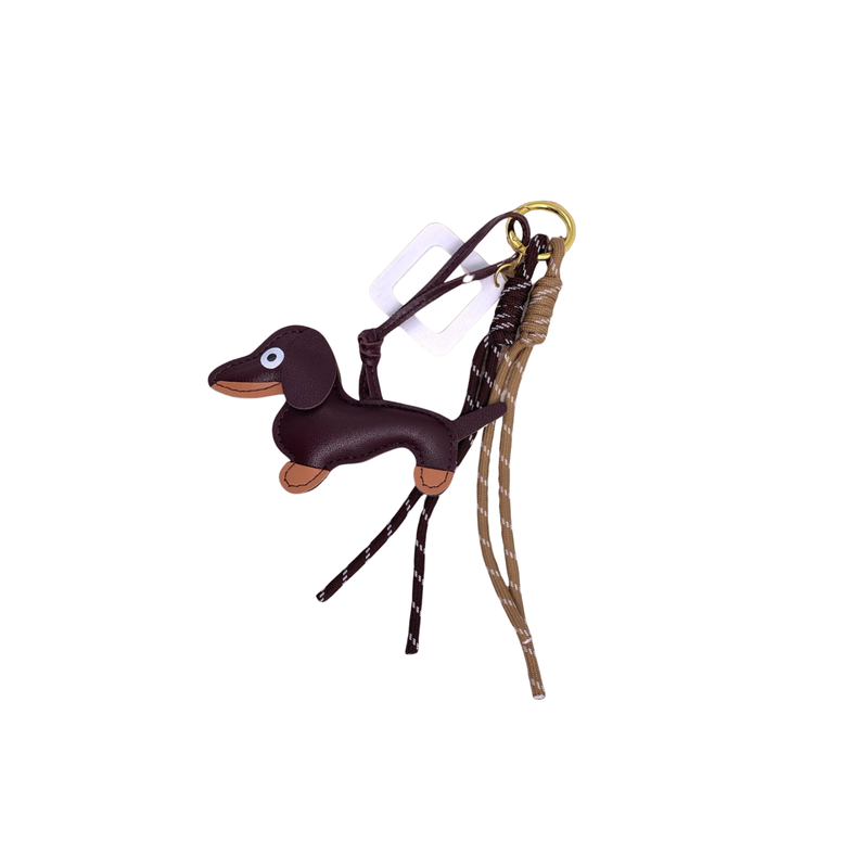 Porte-clés et bijou de sac - Chien Carré Brun