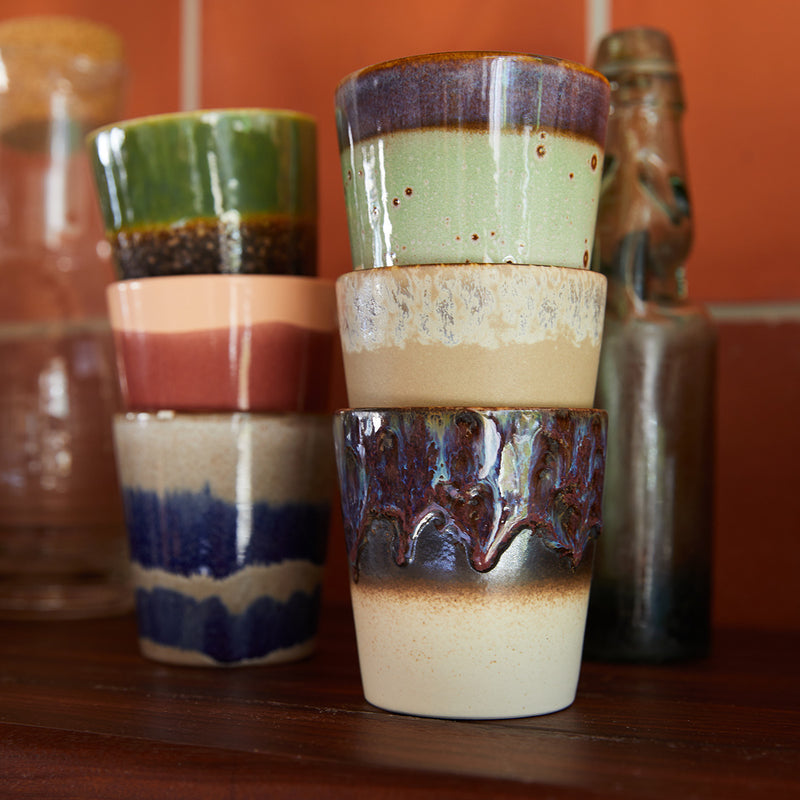 Set of 6 70's Grounding ceramic mugs